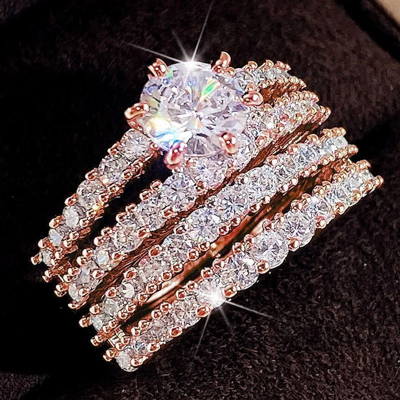 Zircon Double Layer Engagement Ring