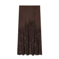 Lace Detail Satin Skirt