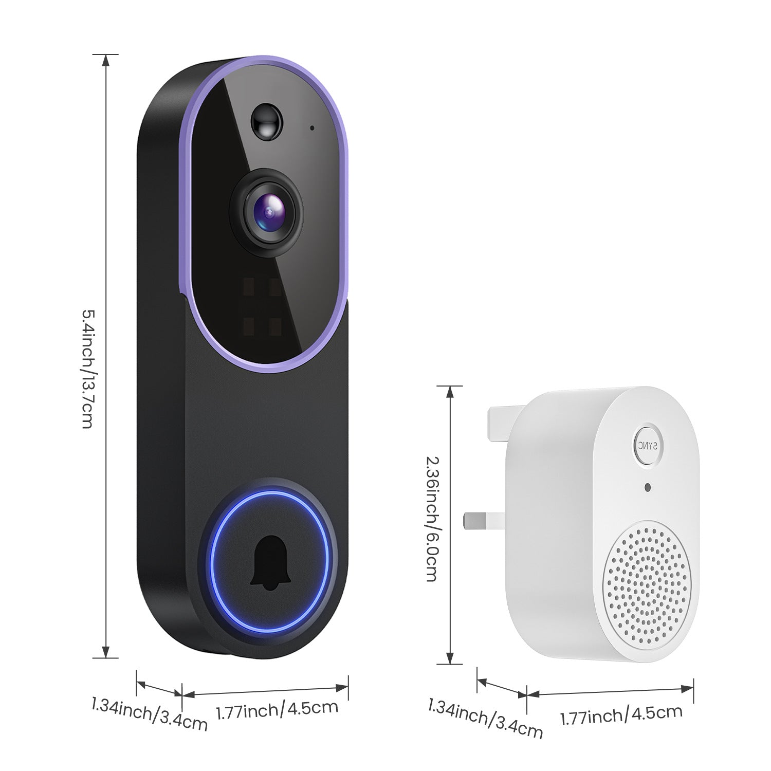 Video Doorbell Camera with Voice Intercom, Monitoring, Wifi, Hd Night Vision, Smart Doorbell, Electronic Peephole