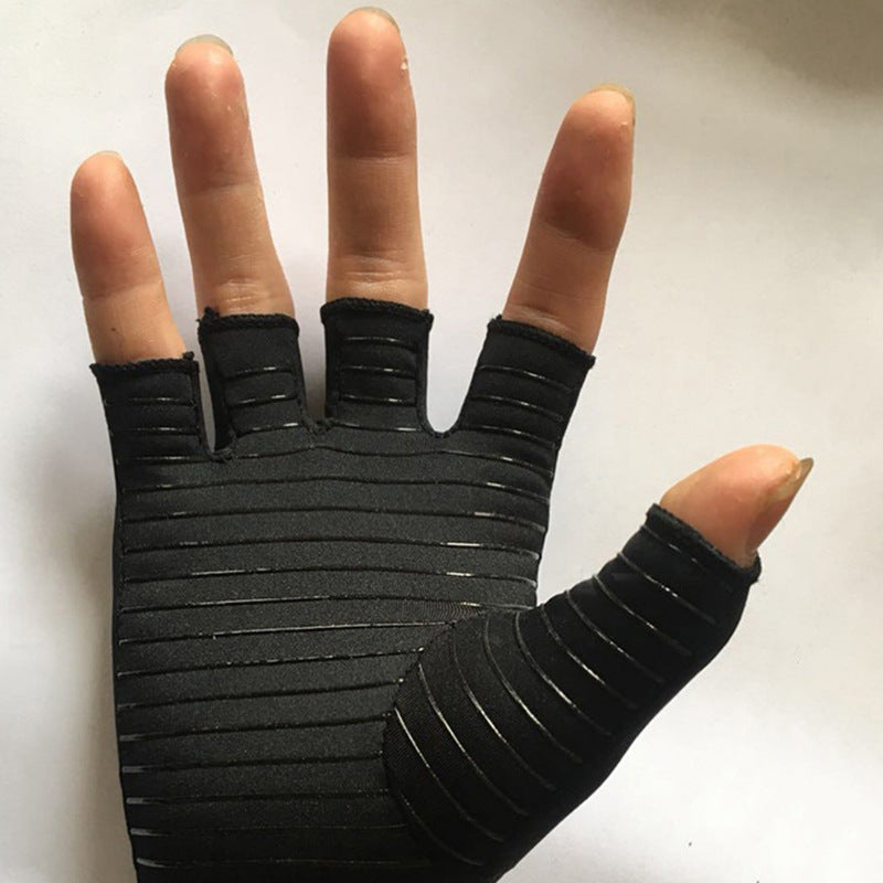 Copper Fiber Half Finger Compression Gloves