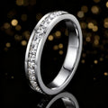 Stainless Steel Diamond Inlay Ring