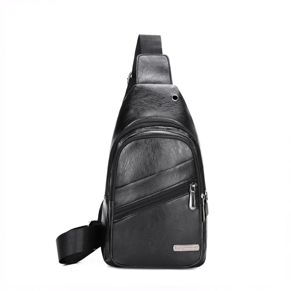 Mens PU Leather Crossbody Chest Bag