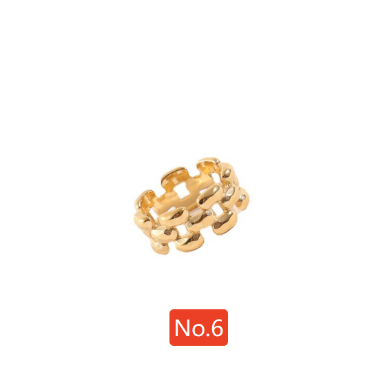 Titanium Steel Gold Plated Chain Ring