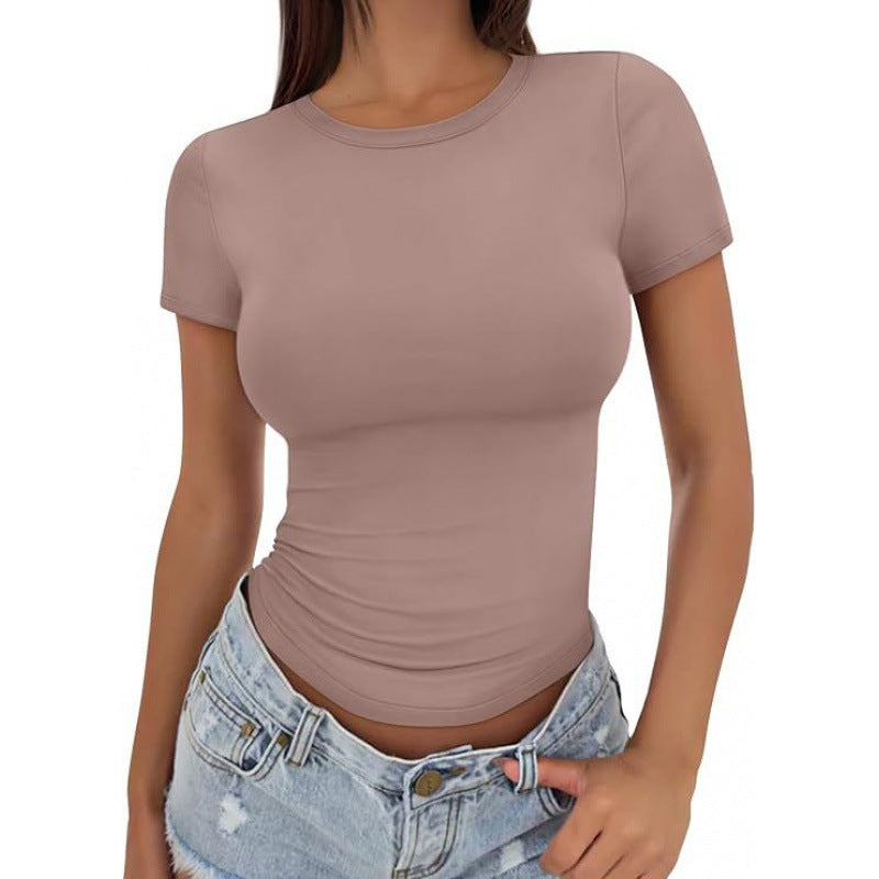 Womens High Neck Slim Fit T-Shirt