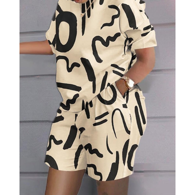 3D Digital Print Women's Two-Piece Sportswear Set