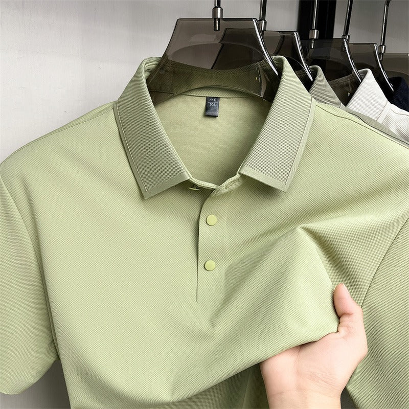 Linen Blend Cooling Mens Polo Shirt