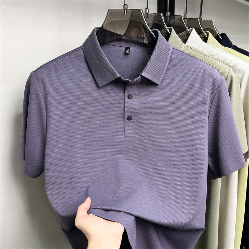 Linen Blend Cooling Mens Polo Shirt
