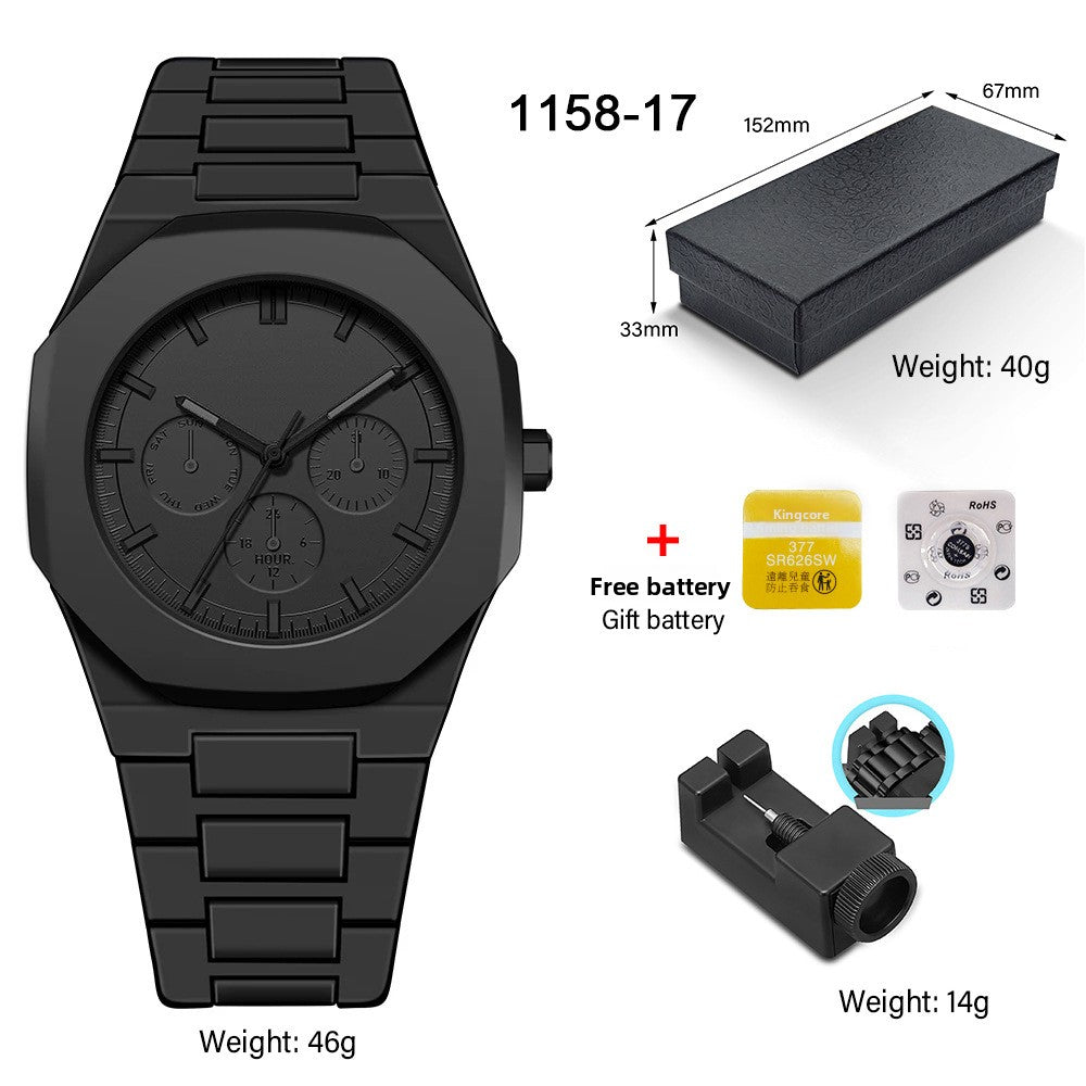 Men's Sport Quartz Watch with Silicone Strap