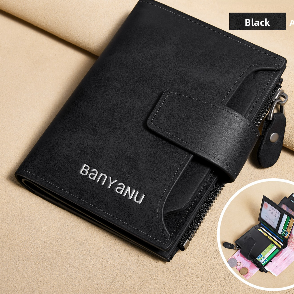 Mens Genuine Leather RFID Blocking Wallet