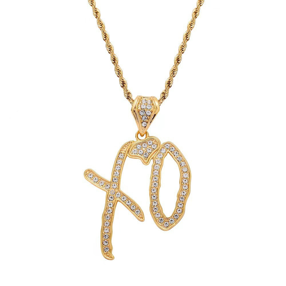 Letter Pendant Necklace with Vintage Chain