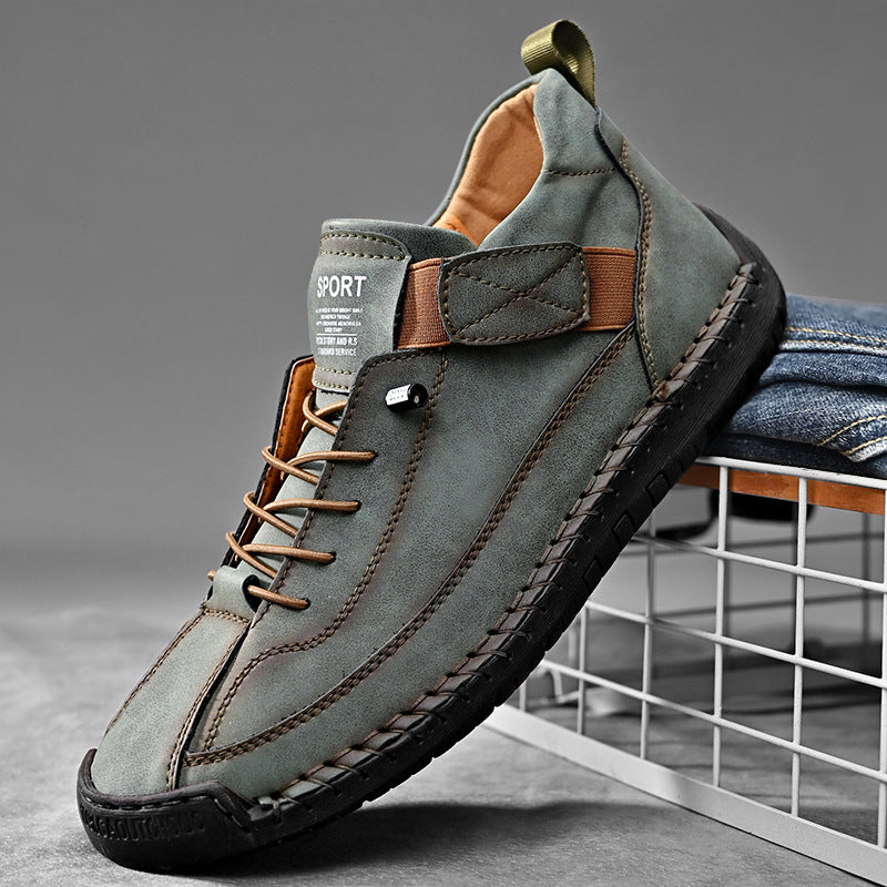 Popular Cross-Border Large-Size Unisex Mid-Top Martin Boots Outdoor Casual Shoes Workwear Stitched Men's Shoe