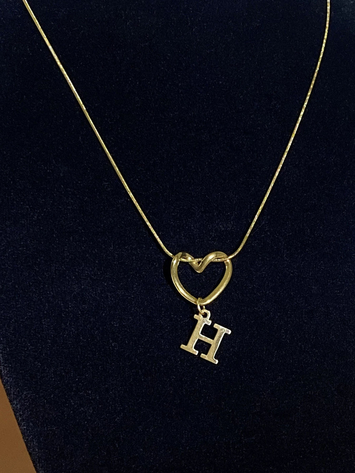 Fashion Alphabet Heart Pendant Necklace
