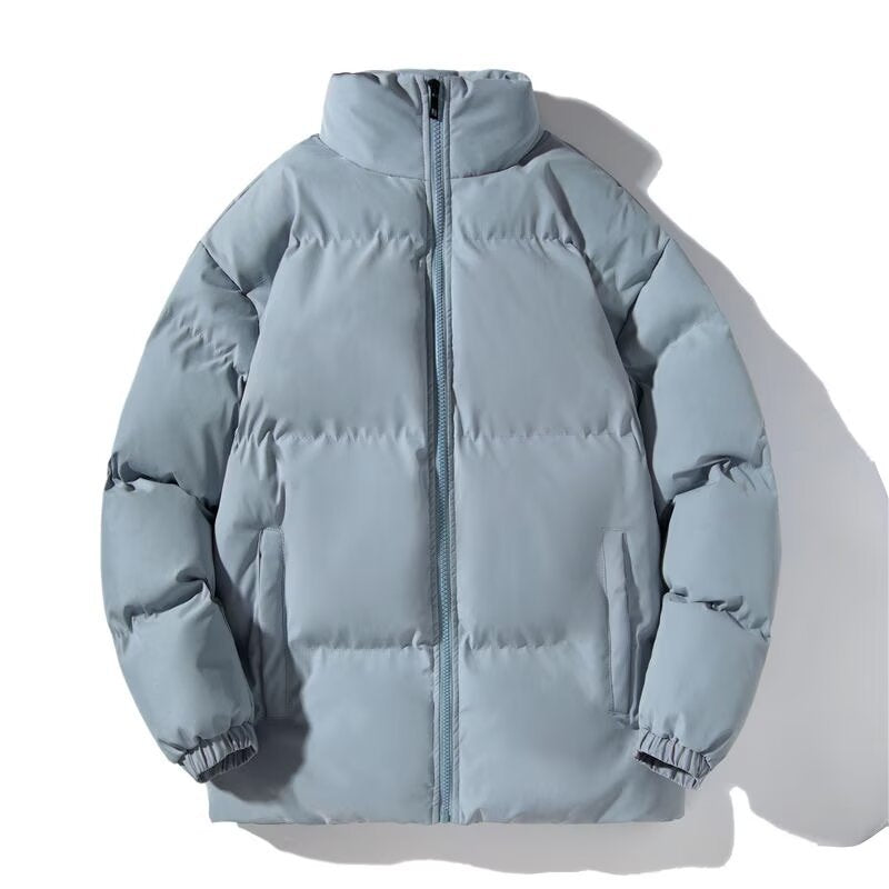 Men's Korean Style Waterproof Zip Up Jacket Stand Collar Loose Fit