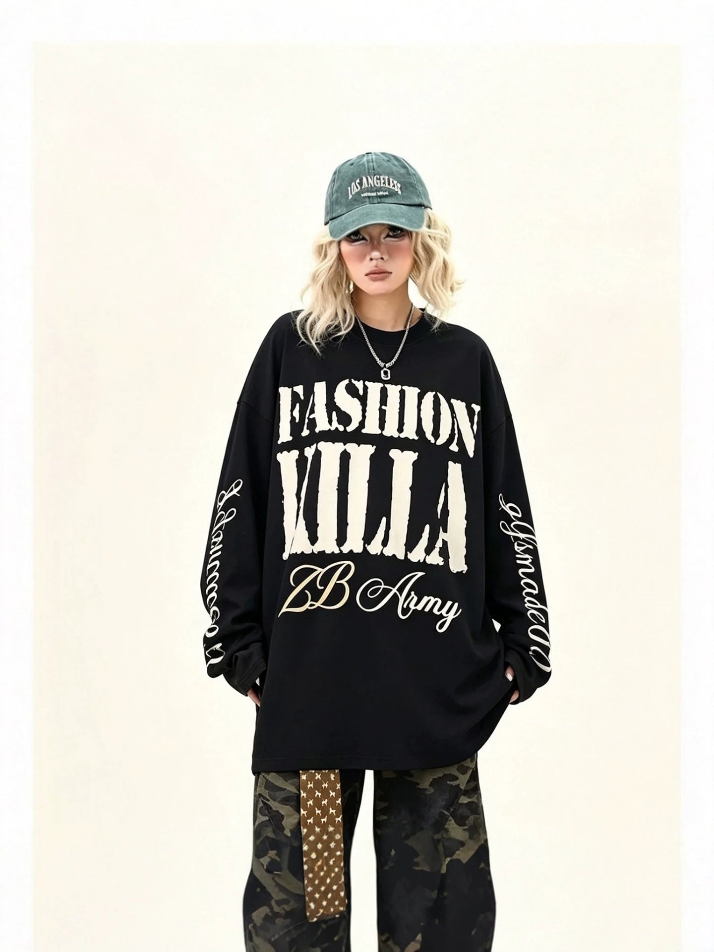 Vintage Letter Print Cotton T-Shirt