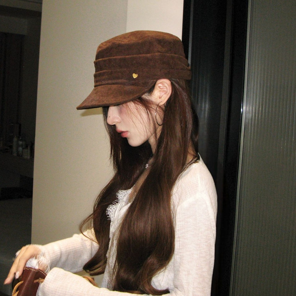 Wide Brim Suede Flat Top Hat