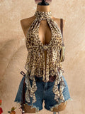 Halter Neck Leopard Print Camisole