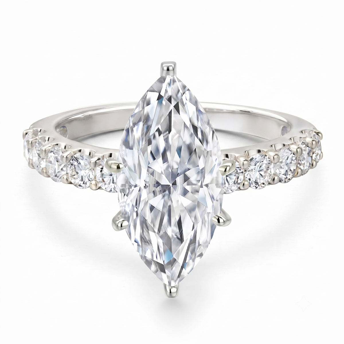 Marquise Cubic Zirconia Ring Copper Gold Plated Stackable Jewelry
