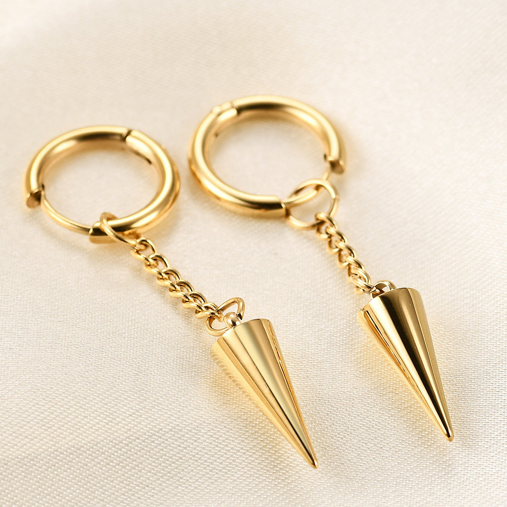 Geometric Triangle Cone Drop Earrings