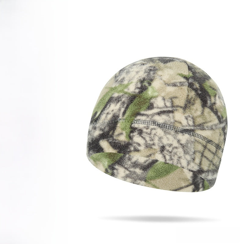 Unisex Camouflage Fleece Hat for Outdoor Riding and Mountaineering