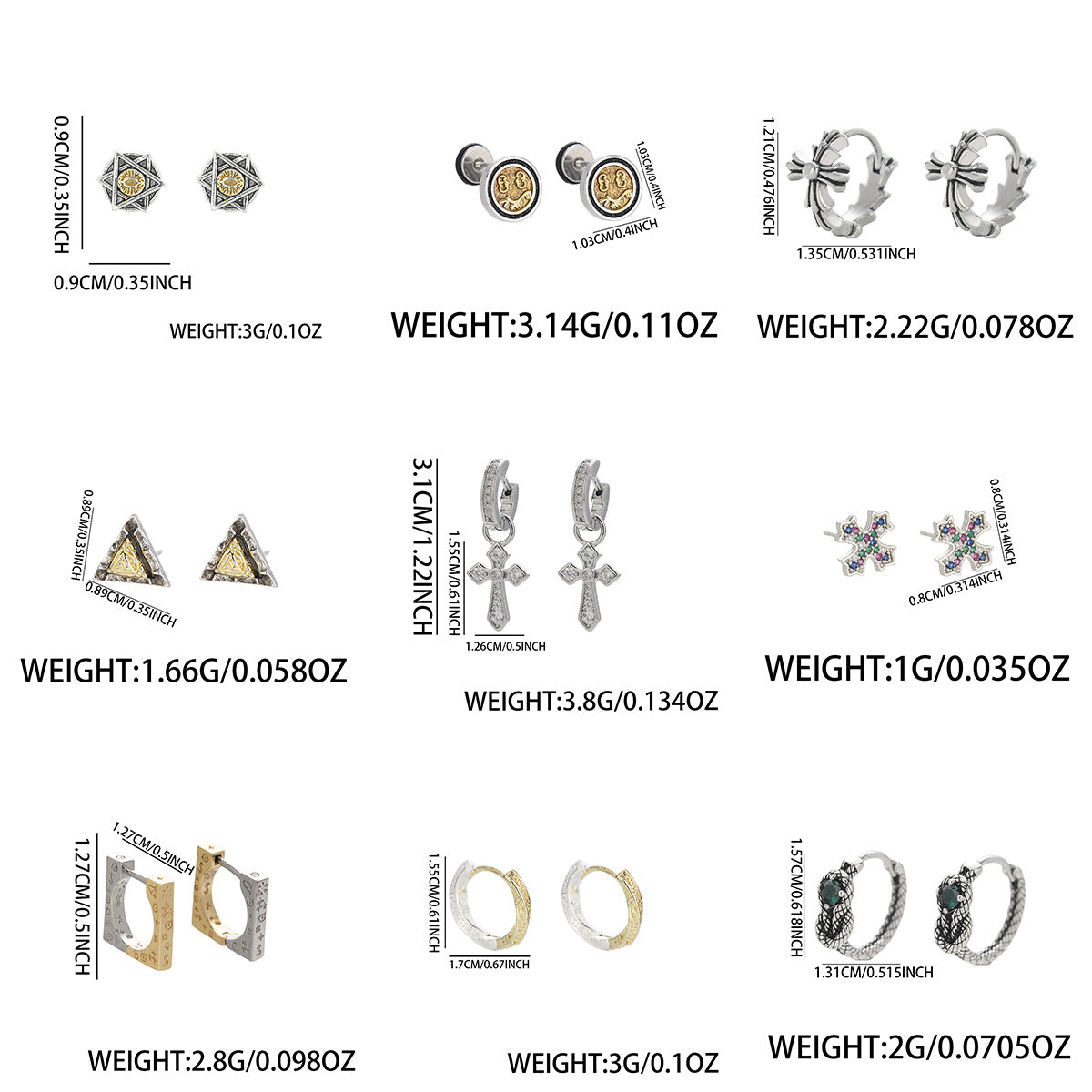 Fashion Unisex Earrings Ear Clips Trendy Jewelry Accessories