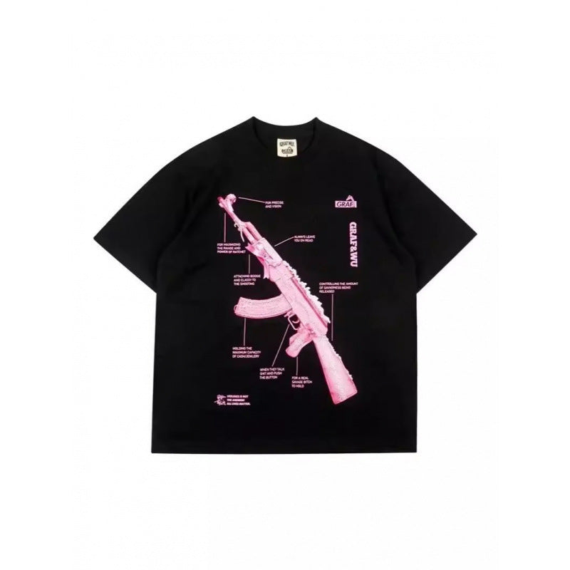 Oversized Skull Print Cotton T-Shirt