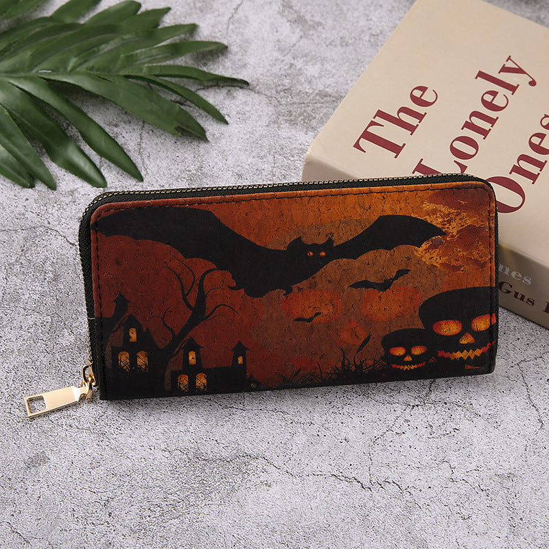 Halloween Pattern Long Wallet with Zipper