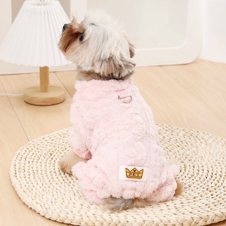 Fleece Lined Cable Knit Four Leg Dog Suit