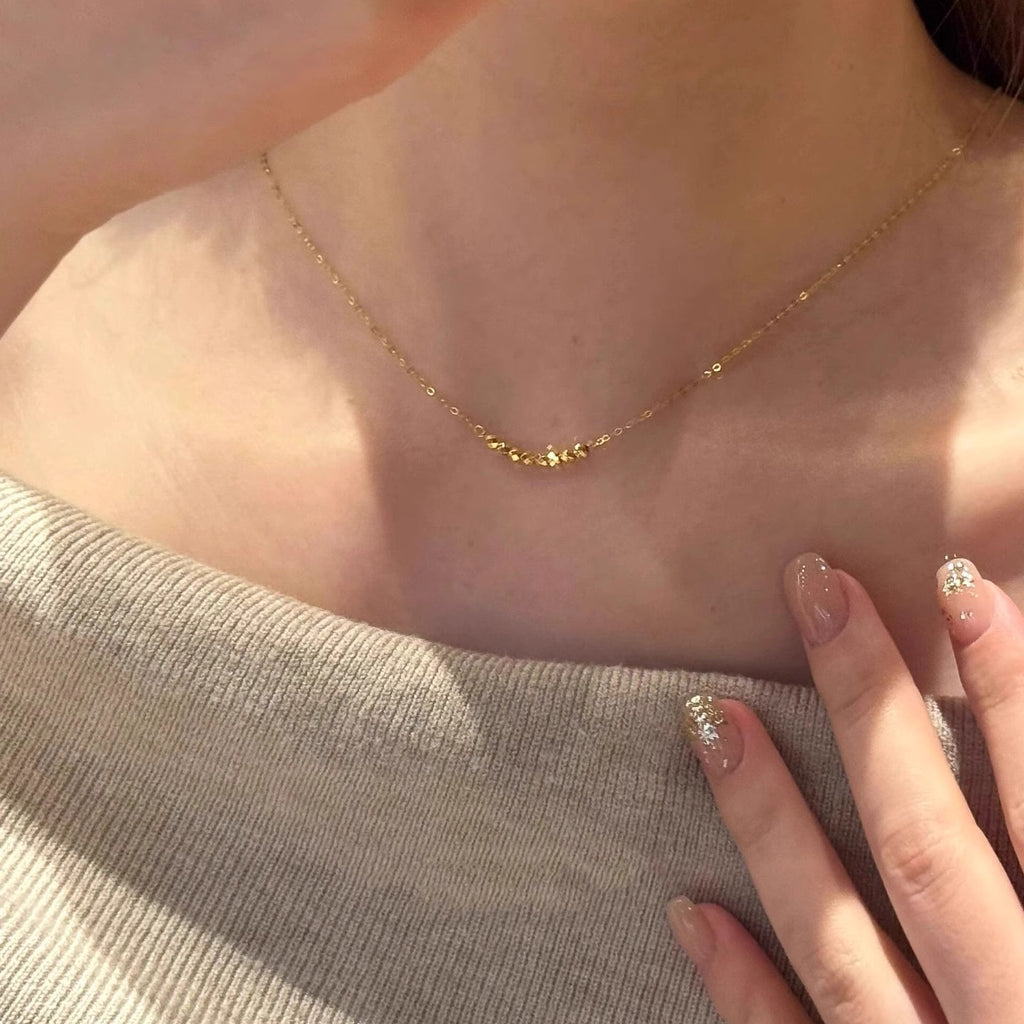 Geometric Electroplated Bead Necklace