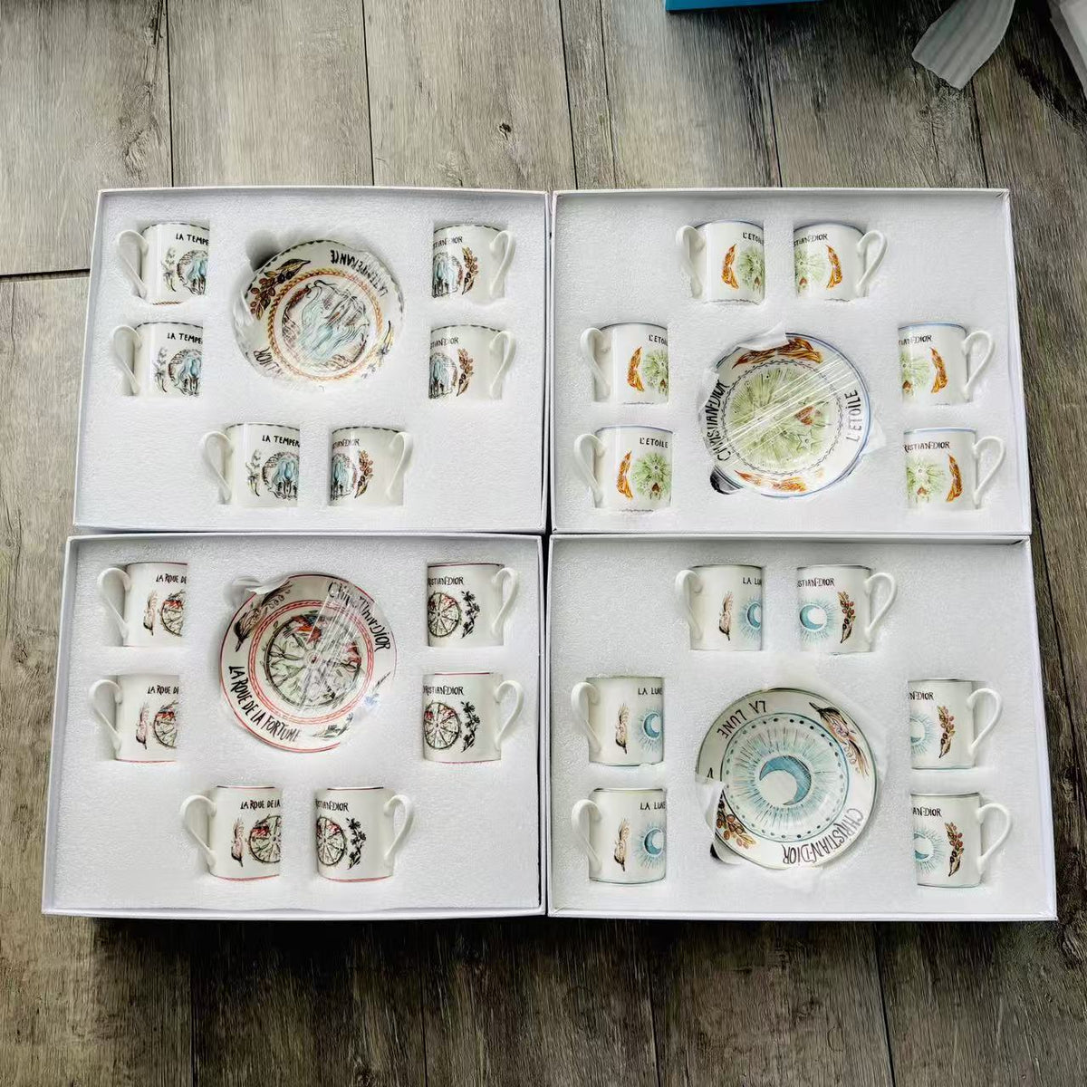 European Retro Ceramic Coffee Cup and Saucer Set