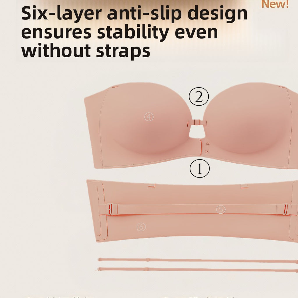 Strapless Front Clasp Push Up Bra