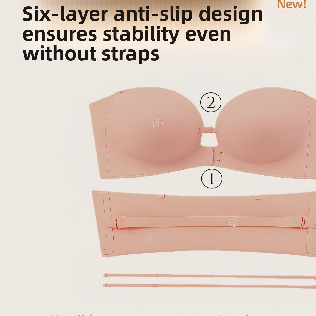 Strapless Front Clasp Push Up Bra