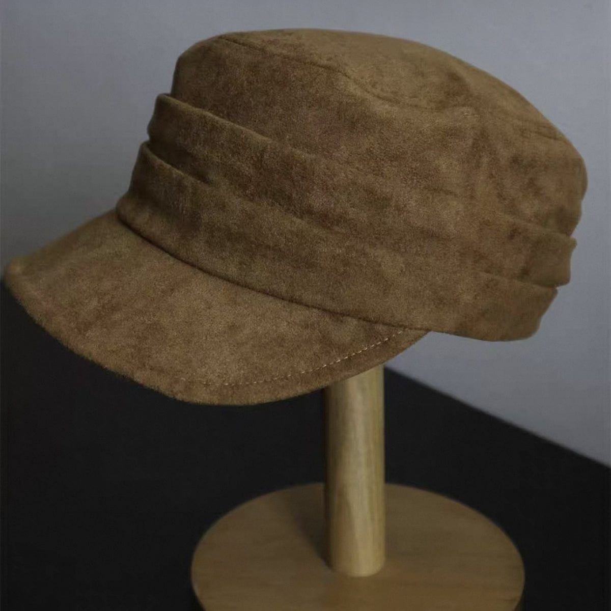 Wide Brim Suede Flat Top Hat