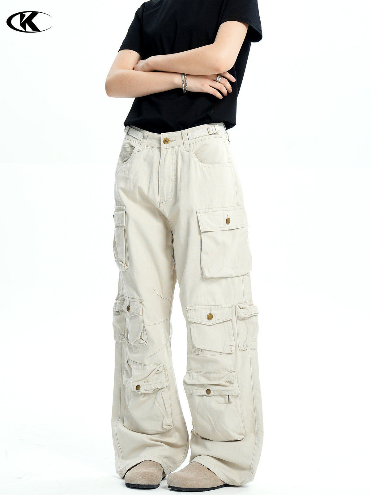 Unisex Heavyweight Cotton Cargo Pants with Multi-Pockets