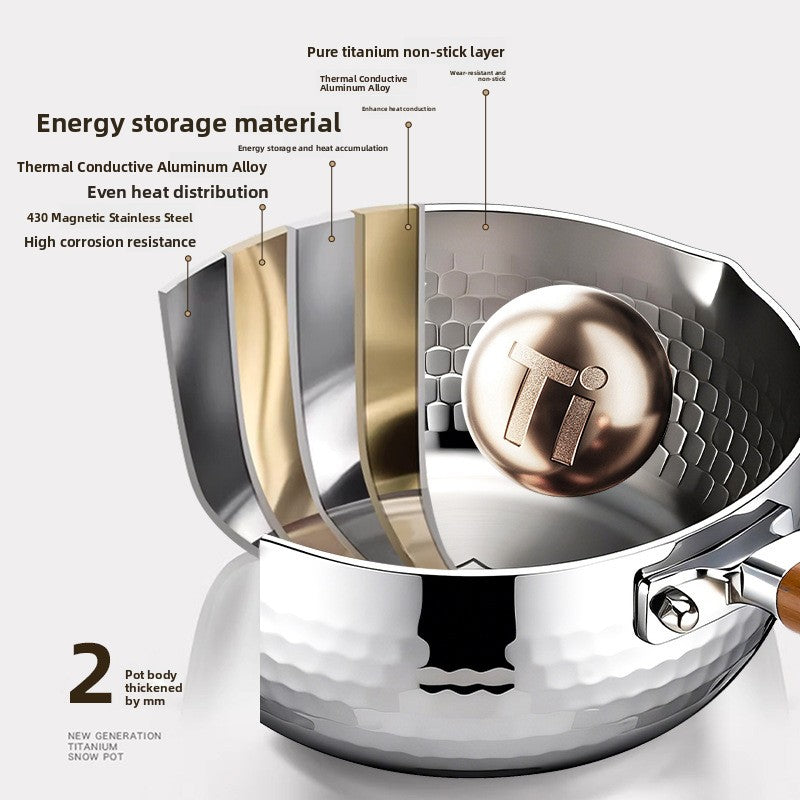 Pure Titanium Hammered Texture Cooking Pot with Steamer