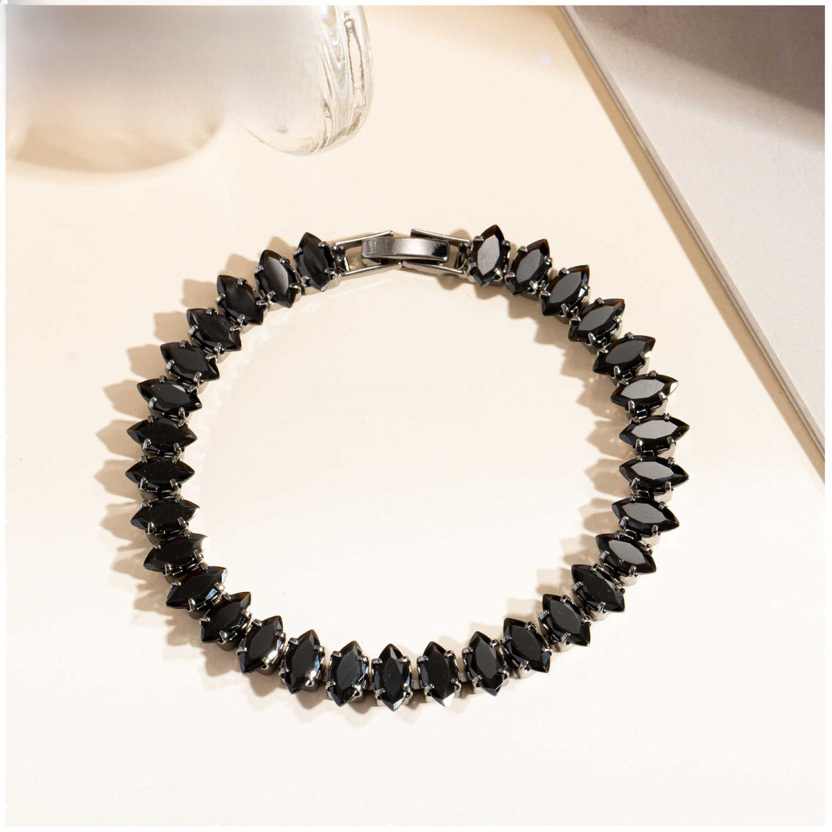 Unisex Black Zircon Geometric Bracelet