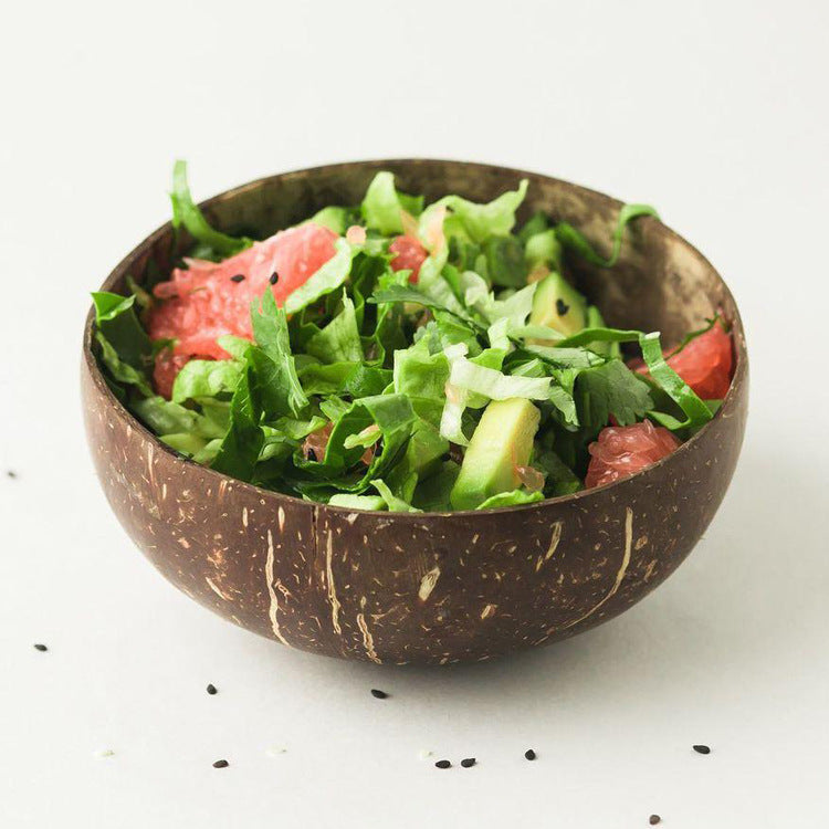 Natural Coconut Wood Bowl Set with Spoon