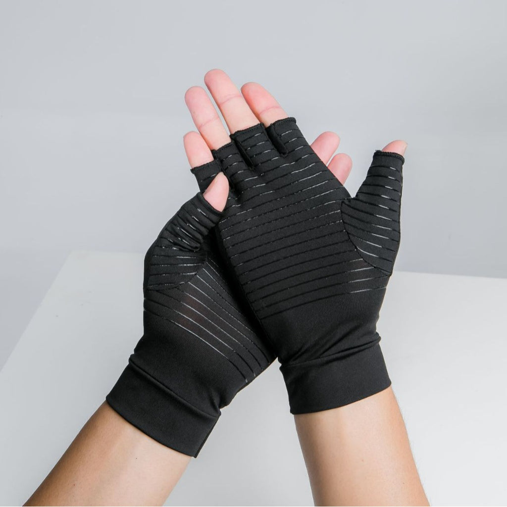 Copper Fiber Half Finger Compression Gloves