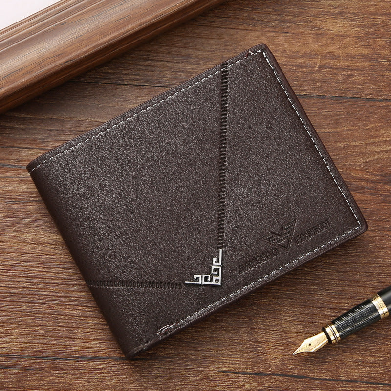 Mens Geometric Embossed PU Leather Wallet