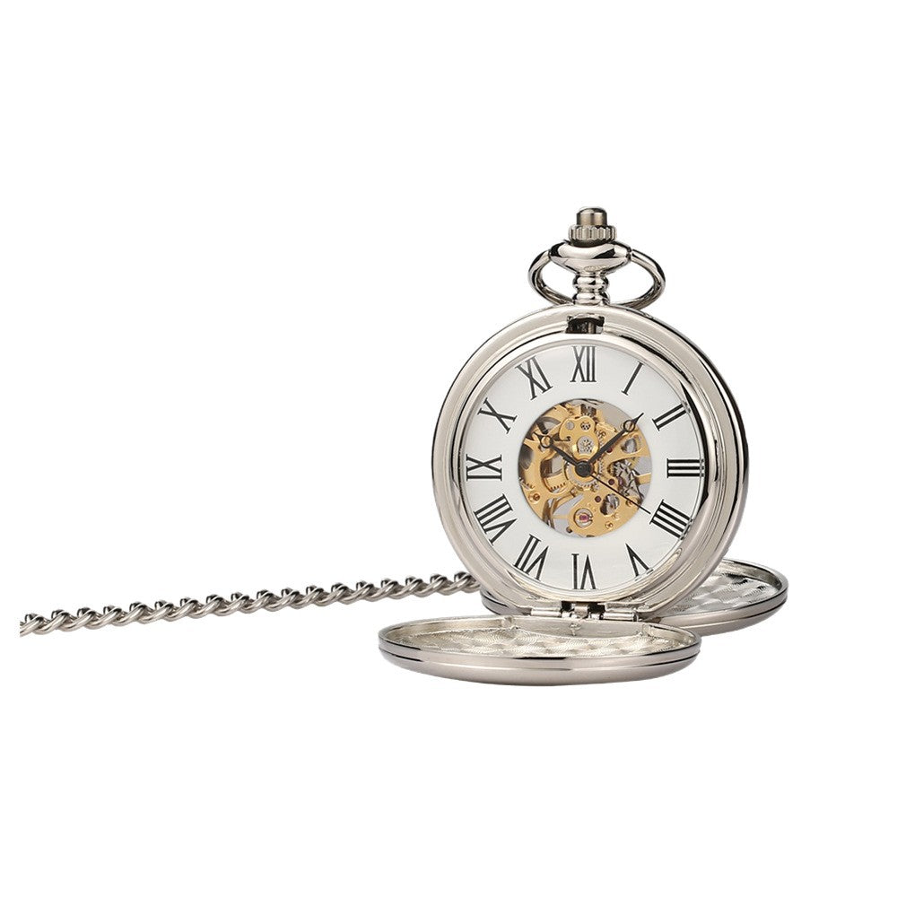 Double-opening two-sided mechanical pocket watch
