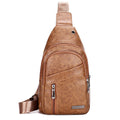 Mens PU Leather Crossbody Chest Bag