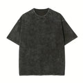 Oversized Washed Cotton T-shirt with Batik Print