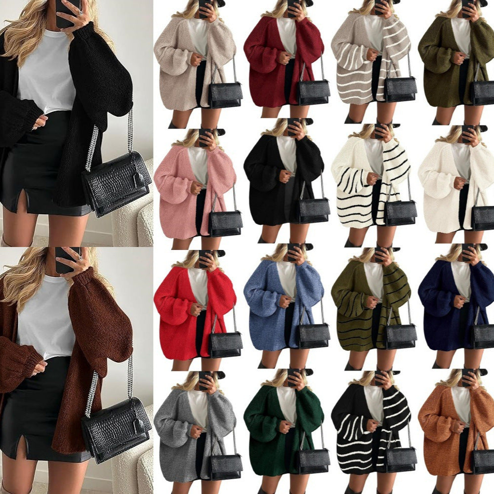 Womens Knitted Cardigan Loose Fit