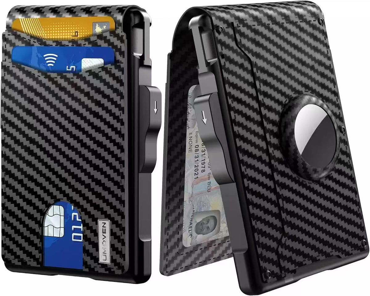 Men's Card Holder, Metal Anti-Magnetic Anti-Theft Automatic Card-Ejecting Wallet, Credit Card and Business Card Case Wallet