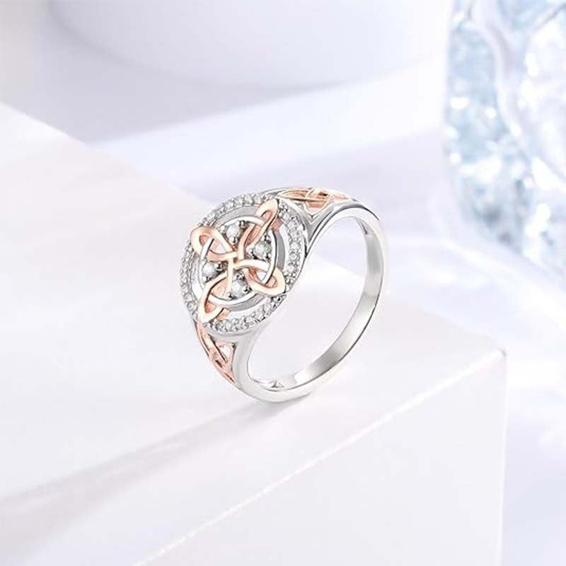 Two-Color Zircon Geometric Ring