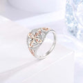 Two-Color Zircon Geometric Ring