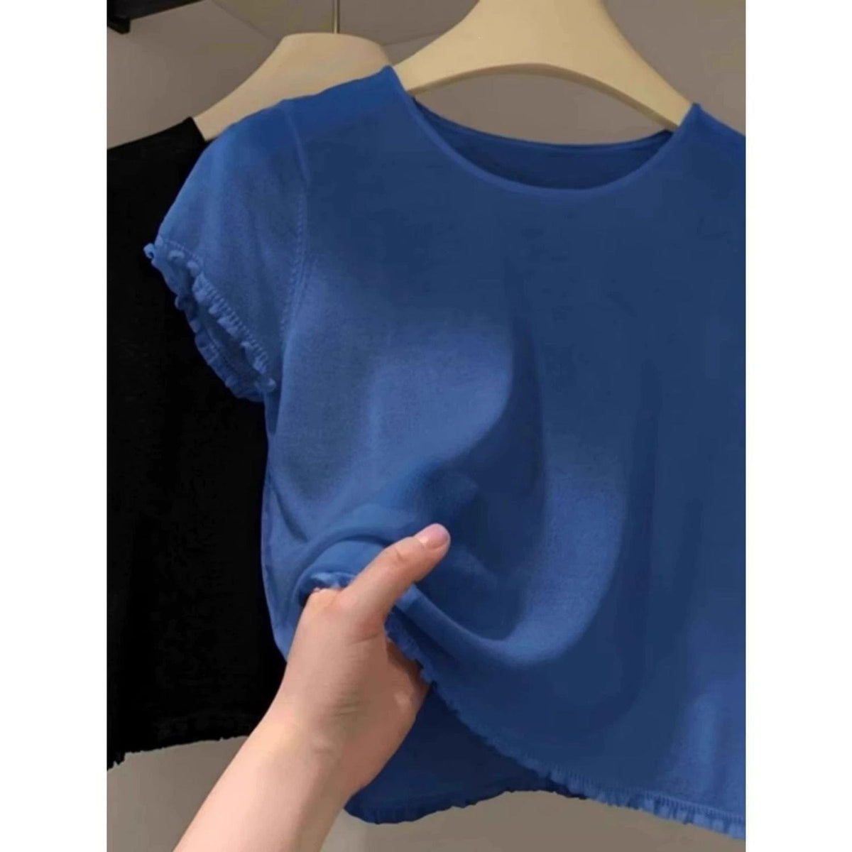Ice Silk Lace Design Oversized T-Shirt