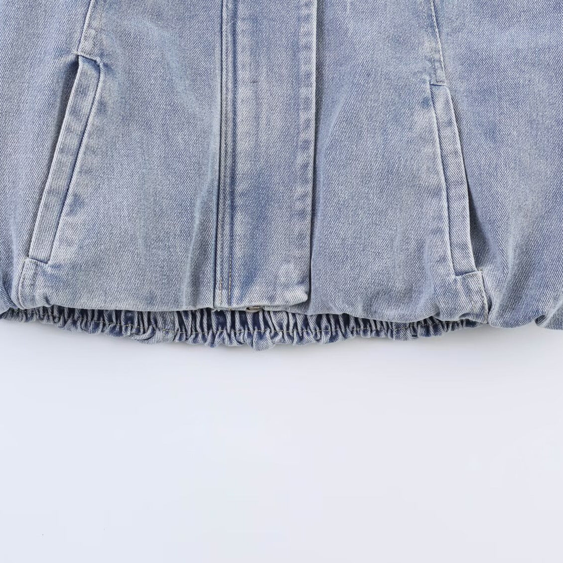 Fashion Versatile  Stand-Collar Denim Bomber Jacket