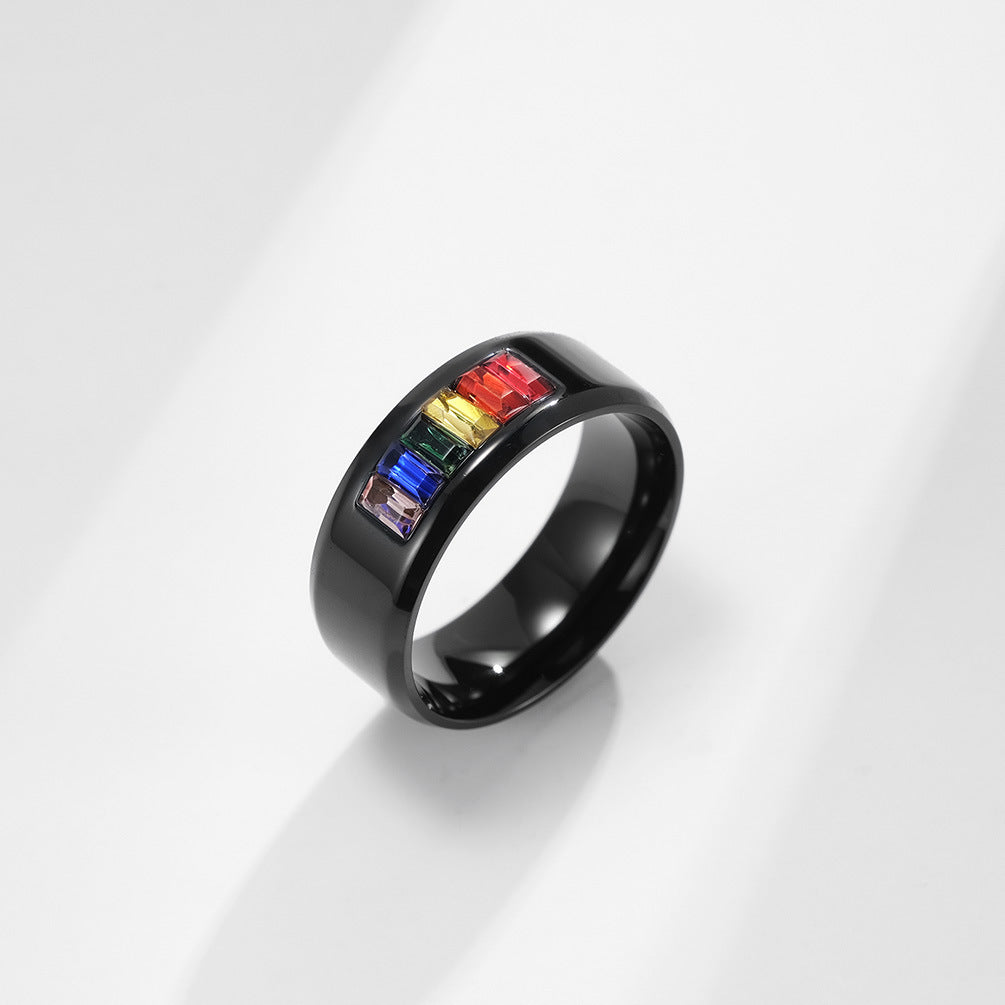 Rainbow Titanium Steel Unisex Rings