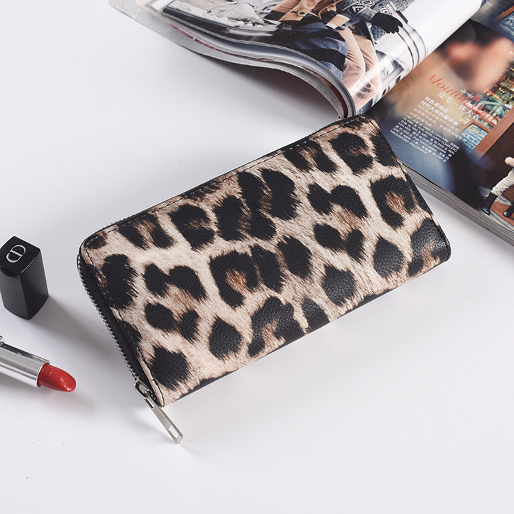 Leopard Print Multi-Compartment Long Wallet