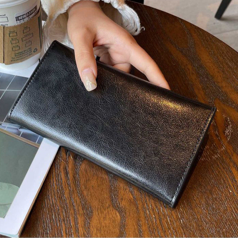 Genuine Leather Long Wallet for Women with Large Capacity